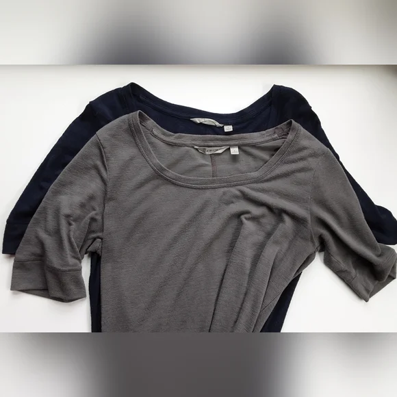 Athleta Scoopneck Shirt, BUNDLE, size Small Grey & Navy - Picture 1 of 5